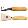 Šaukštų drožinėjimo peilis Morakniv® 162, lenkta geležtė 55x2,5mm. 15mm vidinis skersmuo. Dvigubi ašmenys, beržinė rankena
