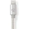 Nedis USB laidas | USB 2.0 | Apple Lightning 8 pin | USB-C™ jungtis | 480Mbps | Paauksuotas | 1,00 m | apvalus | Pintas / nailonas | aliuminis / sidabras |