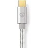 Nedis USB laidas | USB 2.0 | Apple Lightning 8 pin | USB-C™ jungtis | 480Mbps | Paauksuotas | 1,00 m | apvalus | Pintas / nailonas | aliuminis / sidabras |