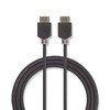 Nedis High Speed HDMI ™ Kabelis mit Ethernet | HDMI™ Stecker | 4K@60Hz | ARC | 18 Gbps | 1.00 m | rund | PVC | Anthrazit | Verpackung mit Sichtfenster