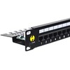 NETRACK 104-08 patch panel 19inch 24-jungtys kat. 6 UTP su lentyna