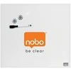 Nobo maža stiklinė magnetinė lenta su sausai valomu paviršiumi, 450 x 450 mm balta