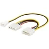 Goobay 96118 PC Y maitinimo kabelis/adapteris; 5,25 colio vyriškas iki 1 x 5,25 colio moteriškas ir 1 x 2 kontaktų ventiliatorius (12 V) 0,25 m
