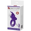 Pretty Love Vibrating Silicone Ring Bunny Design 10 Modes Juodas