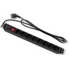 QOLTEC 53996 Apsauga nuo viršįtampių RACK 19 16A 1U PDU 8xSCHUKO 2m