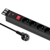 QOLTEC 53996 Apsauga nuo viršįtampių RACK 19 16A 1U PDU 8xSCHUKO 2m