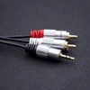 QOLTEC 52340 Kabelis 2xRCA Mini Jack 3,5mm vyriškas 2m Juodas