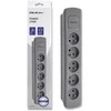 QOLTEC 50275 Maitinimo juosta 5 lizdai 1,8m Pilkas
