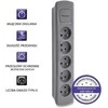 QOLTEC 50275 Maitinimo juosta 5 lizdai 1,8m Pilkas
