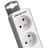 QOLTEC 50290 Maitinimo juosta 5 kištukiniai lizdai 1,8m Baltas-pilkas