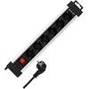 REV REV Outlet Strip plėstuvas 6 angų 2,4 m Supraline su jungikliu sidabrinis