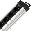 REV REV Outlet Strip plėstuvas 6 angų 2,4 m Supraline su jungikliu sidabrinis
