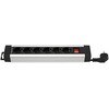 REV REV Outlet Strip plėstuvas 6 angų 2,4 m Supraline su jungikliu sidabrinis