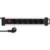 REV REV Outlet Strip plėstuvas 6 angų 2,4 m Supraline su jungikliu sidabrinis
