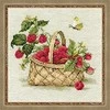 RIOLIS - Create It Yourself - Siuvinėjimo rinkinys „Krepšelis aviečių“ 1448 (30x30 cm)