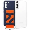 Dėklas GS906TWE silikoninis dangtelis su dirželiu, skirtas Samsung Galaxy S22 Plus Baltas (Mėlyna)