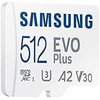 Atminties kortelė Samsung Micro SD Card EVO PLUS 512 GB Micro SDXC Flash atminties klasė 10 SD adapter/Baltos spalvos