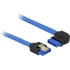 DELOCK Cable SATA 6 Gb/s lizdas tiesus > SATA lizdas stačiu kampu 30cm mėlynas su auksiniais spaustukais