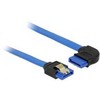 DELOCK Cable SATA 6 Gb/s lizdas tiesus > SATA lizdas stačiu kampu 50cm mėlynas su auksiniais spaustukais