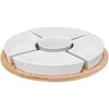 Secret De Gourmet Bamboo Užkandžių rinkinys: 6 porcelianiniai dubenys + bambukinis padėklas