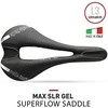 Selle Italia PARDUODAME ITALIA MAX SLR GEL SUPERFLOW L balnelis (id atitinka - L3) TI 316 Tube 7, fiber-tek, 280g juoda (NAUJA)