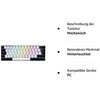 Sharkoon SKILLER SGK50 S4 žaidimų klaviatūra su raudonais jungikliais - 60% išdėstymas, raudoni hot-swap jungikliai, RGB apšvietimas, QWERTZ išdėstymas, baltas-juodas