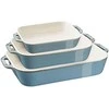 Zwilling STAUB 40508-172-0 3 stačiakampių keraminių lėkščių rinkinys – antikvarinio turkio spalvos