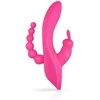 Pink Rožinė EasyToys Double Rabbit Intimate Massager Atsparus vandeniui 21cm Rožinė USB