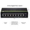 Šakotuvas TRENDnet Switch 8 Port Gbit PoE+ 61W Metall