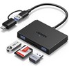 Ugreen Atminties kortelių Micro SD, SD skaitytuvas USB 3.0/USB-C OTG su 2xUSB-A prievadais