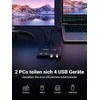 USB jungiklis KVM USB 2x4 UGREEN USB 2.0