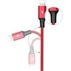 UNITEK C4049RD Unitek kabelis 3-in-1, USB-C tipas / MicroUSB / Lightning, 1,2 m, raudonas, C4049RD