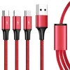 UNITEK C4049RD Unitek kabelis 3-in-1, USB-C tipas / MicroUSB / Lightning, 1,2 m, raudonas, C4049RD