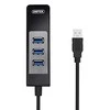 Unitek Deltaco Tinklo adapteris , 10/100 / 1000Mbps , 1xRJ45, 1xUSB3.0, 3x USB3.0, juodas USB3-GIGA3