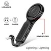 USAMS ADAPTER AU06 2IN1 2X LIGTNING + RING HOLDER Juodas