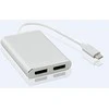 „helos“ skirstytuvas USB 3.1 C tipo kištukas / 2x DisplayPort lizdas, PREMIUM 4K, sidabrinis