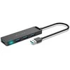 Vention USB2.0 to USB2.0 x 4 Hub su maitinimo šaltiniu Juodas 0,15m