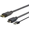 USB kabelis VivoLink Pro HDMI + USB iki DP 1 matuoklis - PROHDMUSBDP1