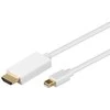 Goobay 52861 Mini DisplayPort/HDMI adapterio laidas 1.2, paauksuotas, 2 m, baltas