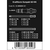 WERA Kraftform Kompakt 60 KK maišelis su. 89 mm ilgio antgaliai