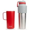 Asobu Twin Pack Butelis su puodeliu raudonas, 0,9 L + 0,6 L
