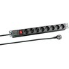 EFB 19" 1HE Steckdosenleiste 8xCEE 7/3 mit Schalter,Juodas