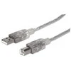 StarTech Manhattan 333405 USB kabelis 1,8 m 2.0 USB A USB B Sidabras
