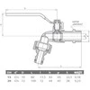 Perfexim DN20 ritės ventilis su gaubtu su žarnos jungtimi PHA-009 / S (01-009-0200- 001)