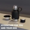 Asobu - Dog Bowl - nerūdijančio plieno butelis su dubenėliu šuniui 1 litras juodas