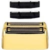 Tinklelio ir peiliukų rinkinys plaukų skutimo mašinėlei Babyliss Pro Replacement Foil Head 2 Cutters Gold FXRF2GE, skirtas plaukų skutimo mašinėlei FXFS2GE