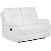 Beliani 2 vietų sofa su rankine relaksacijos funkcija BERGEN, dirbtinė oda, balta
