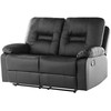 Beliani 2 vietų sofa su rankine atsipalaidavimo funkcija BERGEN, eko oda, juoda