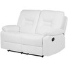 Beliani 2 vietų sofa su rankine relaksacijos funkcija BERGEN, dirbtinė oda, balta
