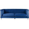 Beliani Trivietė sofa ARVIKA aksominė tamsiai mėlyna
